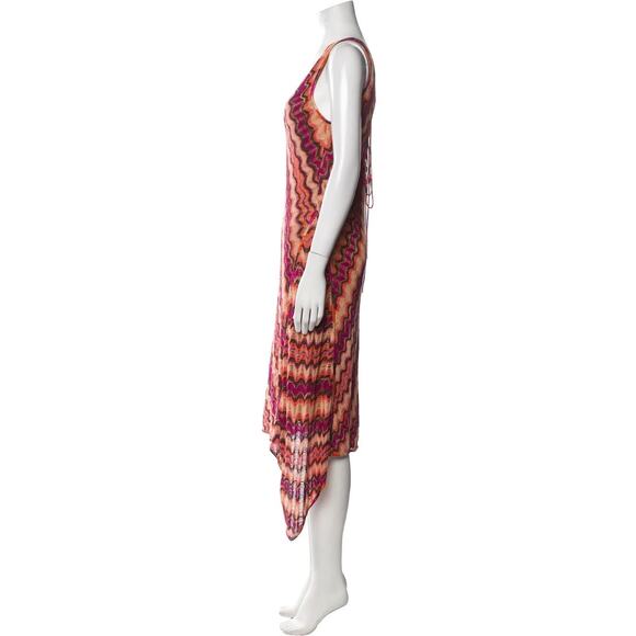 Missoni Vintage Y2K Printed Crochet Midi Dress IT 40 / Small Linen Cotton Blend - Picture 3 of 16